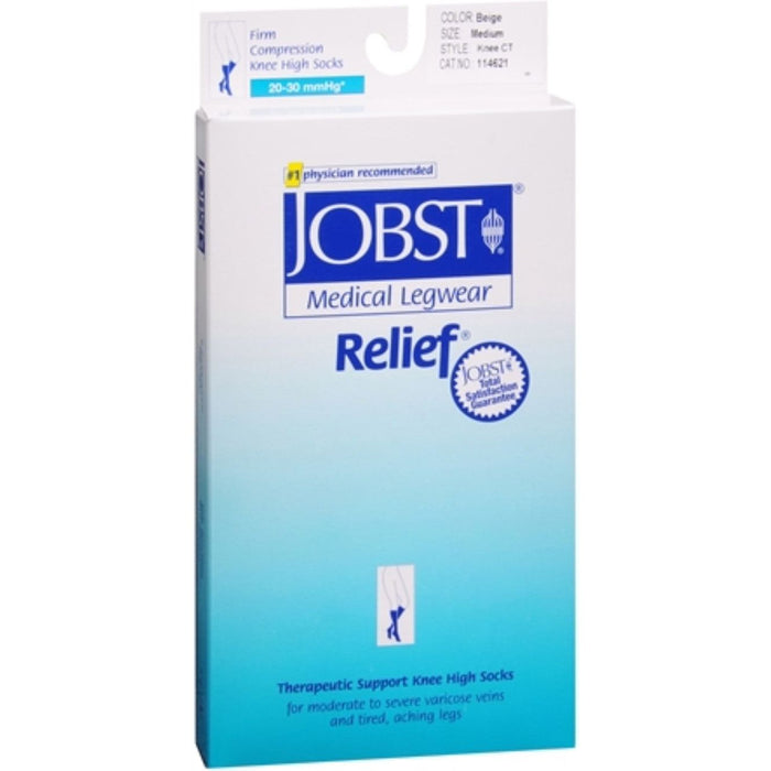 Jobst Relief Knee High 20-30 mmHg Compression Socks, Closed Toe, Beige, Medium by Pasteur Pharmacy