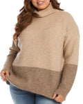 Karen Kane Color Blocked Turtleneck Sweater by Vanessa Jane
