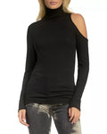 Elan Mock Neck One Shoulder Top by Vanessa Jane