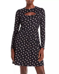 Aqua Floral Print Cutout Knit Mini Dress by Vanessa Jane