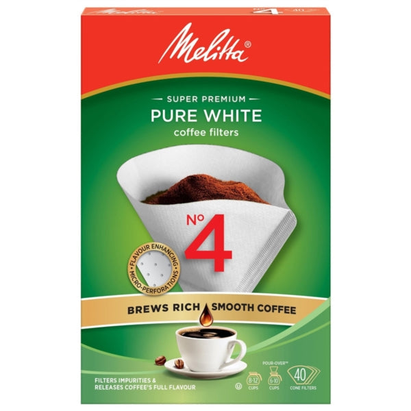 Melitta 4 Super Premium Cone Coffee Filters, White by Pasteur Pharmacy