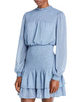 Aqua Clip Dot Smocked Waist Dress, Size Small by Vanessa Jane