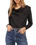 Astr the Label Blakely Draped Long Sleeve Bodysuit by Vanessa Jane