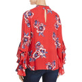 Banjara Womens Floral Print Ruffle Blouse by Vanessa Jane