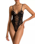 In Bloom Womens Mesh & Lace G-String Teddy - Black - Size XL by Vanessa Jane