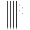Alera Stackable Posts For Wire Shelving, 36 "High, Black, 4/Pack