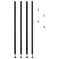 Alera Stackable Posts For Wire Shelving, 36 "High, Black, 4/Pack