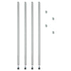 Alera Stackable Posts For Wire Shelving, 36" High, Silver, 4/Pack