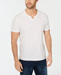 I.n.c. Mens Striped Split-Neck T-Shirt by Vanessa Jane