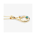 0.17 CTTW Heart Green Emerald Prong Silver Mom Pendant Necklace by Fine Color Jewels