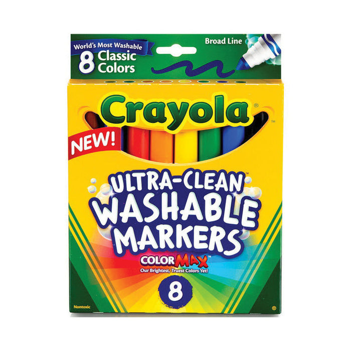 Crayola Washable Markers, Broad Line, Classic Colors, 8 ct by Pasteur Pharmacy