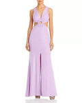 Aqua Womens Ruched Cut-Out Formal Evening Dress Gown by Vanessa Jane