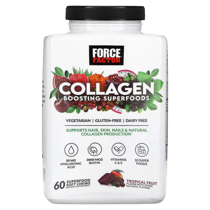 Force Factor Collagen Boosting Superfoods, Tropical Fruit, 60 Superfood Soft Chews by Pasteur Pharmacy