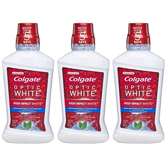 Colgate Optic White, Mouthwash, Whitening, Icy Fresh Mint, 16 Fl Oz by Pasteur Pharmacy