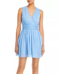 Aqua Metallic Dot Stripe Mini Dress by Vanessa Jane