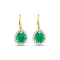 Genuine Zambian Emerald Diamond Dangle Earrings by Fine Color Jewels