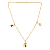 Cat Charm Necklace 18K yellow Gold Over Silver