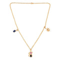 Cat Charm Necklace 18K yellow Gold Over Silver by Fine Color Jewels