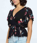 Elaina Floral Blouse - Black by Boutique 23