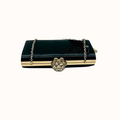 La Regale Peau De Soie Minaudiere with Floral Clasp by Vanessa Jane