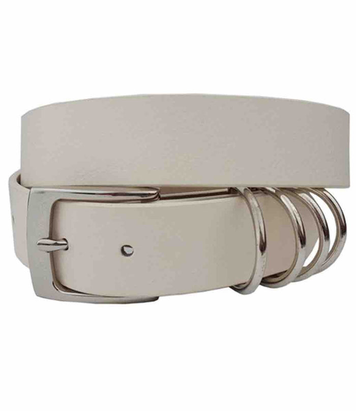 Amber Multi Ring Belt - White by Boutique 23