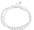 Unwritten Silver Plated Flash Plated Double Strand Bracelet by Vanessa Jane