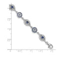 CZ Silver Evil Eye Bracelet by Fine Color Jewels