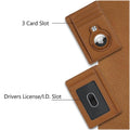 Slim Genuine Leather Wallet Case for Apple AirTag - Brown by Zerodamage Sahara Case LLC