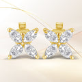 14K White Gold 1/2 Cttw Marquise Diamond 8 Stone Floral Leaf Stud Earrings (H-I Color, SI1-SI2 Clarity) by Bids.com
