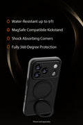 iPhone 17 Pro Max Waterproof Case - MagSafe Kickstand, Integrated Screen & Camera Protection | Oasis Series by Zerodamage Sahara Case LLC