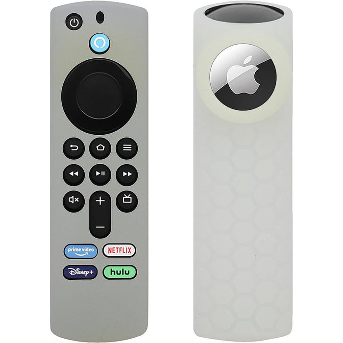 Amazon Fire TV Stick 4K (3rd Gen) Remote Gray Silicone Case - Apple AirTag by Zerodamage Sahara Case LLC
