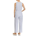 Cupio Womens Stripe Wide-Leg Jumpsuit Blue, Large by Vanessa Jane