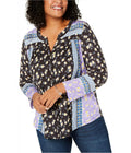 Style & Co. Womens Mixed Button Down Blouse by Vanessa Jane