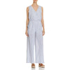 Cupio Womens Stripe Wide-Leg Jumpsuit Blue, Large
