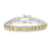 12.47 Ct Oval Golden Yellow Citrine Prong Sterling Silver Inline Tennis Bracelet