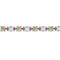 12.49 Ct Sky Blue Topaz Prong Gold Plated Silver Alternating Butterfly & Multi-Gemstone Cluster Tennis Bracelet by Fine Color Jewels
