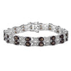 12.60 Ct Oval Brown Smoky Quartz Prong Silver Double Row Crossover Tennis Bracelet