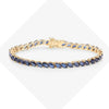 12.71 Ct Marquise Blue Sapphire Prong 10K Yellow Gold Diagonal Inline Tennis Bracelet