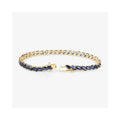 12.71 Ct Marquise Blue Sapphire Prong 10K Yellow Gold Diagonal Inline Tennis Bracelet by Fine Color Jewels