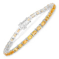 12.80 Ct Octagon Yellow Citrine Prong Sterling Silver Tennis Bracelet by Fine Color Jewels