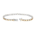 12.80 Ct Octagon Yellow Citrine Prong Sterling Silver Tennis Bracelet by Fine Color Jewels