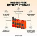 12 AA Pack Battery Caddy (Orange) by Storacell