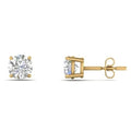 1/2 Ct TW Real Natural Round-Cut Diamond Solitaire 14K Gold Stud Earrings by DailySale