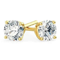 1/2 Ct TW Real Natural Round-Cut Diamond Solitaire 14K Gold Stud Earrings by DailySale
