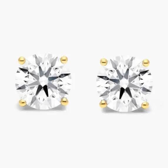 1/2 Ct TW Real Natural Round-Cut Diamond Solitaire 14K Gold Stud Earrings by DailySale
