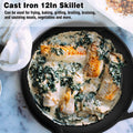 12 Inch Pre-Seasoned Cast Iron Skillet Oven Safe Cookware by DailySale