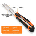 12-Packs: AGPtEK Utility Knife 18mm Retractable Safety Box Cutter with 12 Extra Spare Blades by DailySale