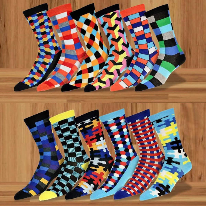 12-Pair: Robert Shweitzer Colorful Dress Socks for Men by DailySale