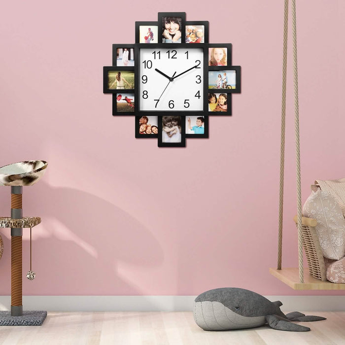 12-Picture Display Wall Clock by DailySale