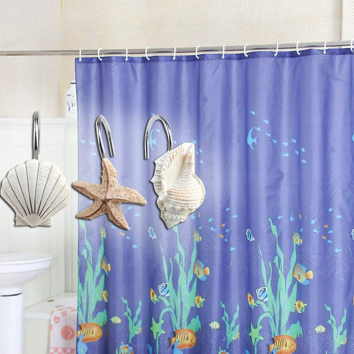 12-Piece: AGPTEK Decorative Seashell Shower Curtain Hooks by DailySale